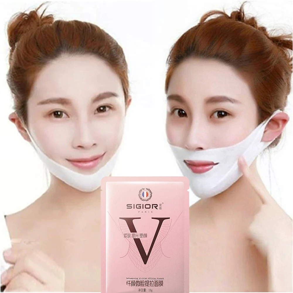 Новые розовые лифтинговые маски для похудения, v-образная форма, 2 шт., лифтинг для лица, отшелушивающая маска V формы r V, повязка для лица, уход за кожей, TSLM1