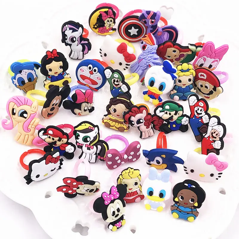 10pcs-Girls-Boys-Cartoon-Avengers-Princess-Minnie-Mickey-Hello-Kitty-finger-Rings-Children-Kids-Jewelry-Party