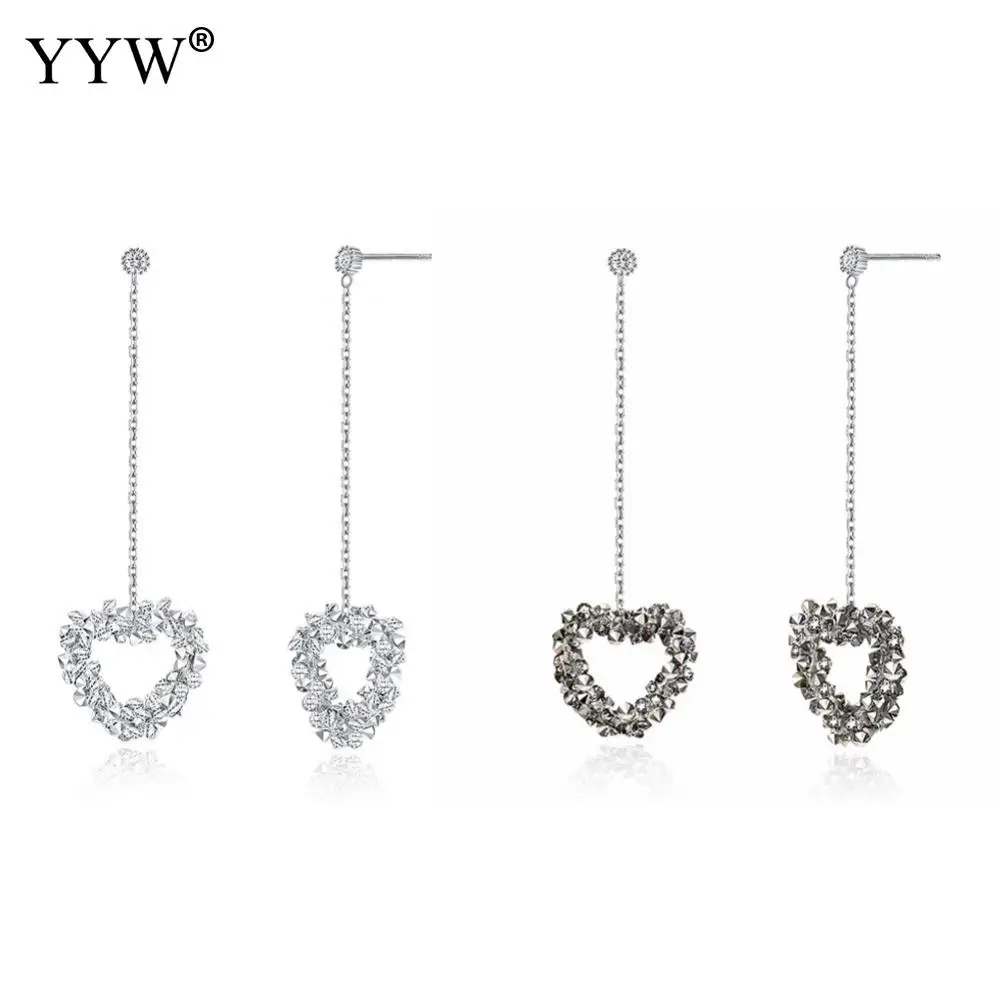 

Fashion Long Earing eardrop for Women Earring Crystal jet Cubic Zircon Dangle Earrings Wedding Jewlery female girl