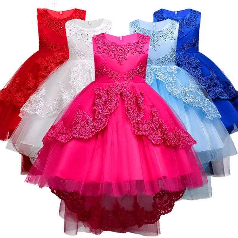 

vestidos Girl Dress Lace Mopping the floor Children Kids Dresses For Girls Dresses Girls Evening Birthday Party Formal Wear
