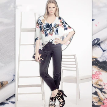 

Early autumn new simple digital printing of silk and cotton fabric of silk fabrics of silk and cotton fabrics special offer brea