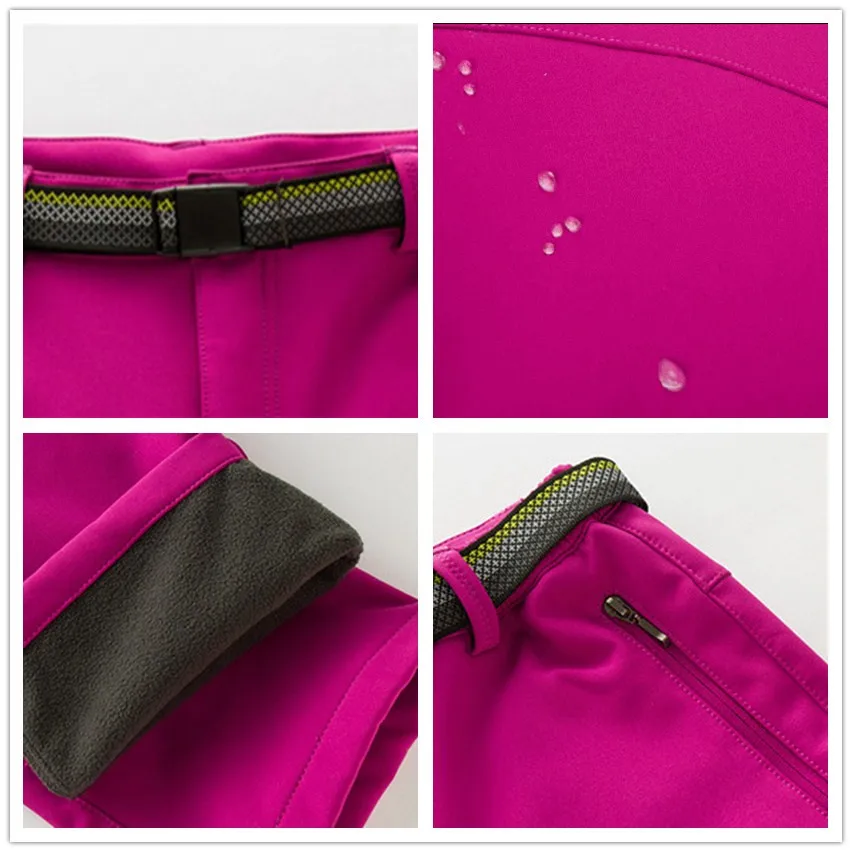 Montañas de invierno Softshell pantalones impermeable al aire libre esquí Trekking senderismo pesca Camping pantalones masculinos VA264
