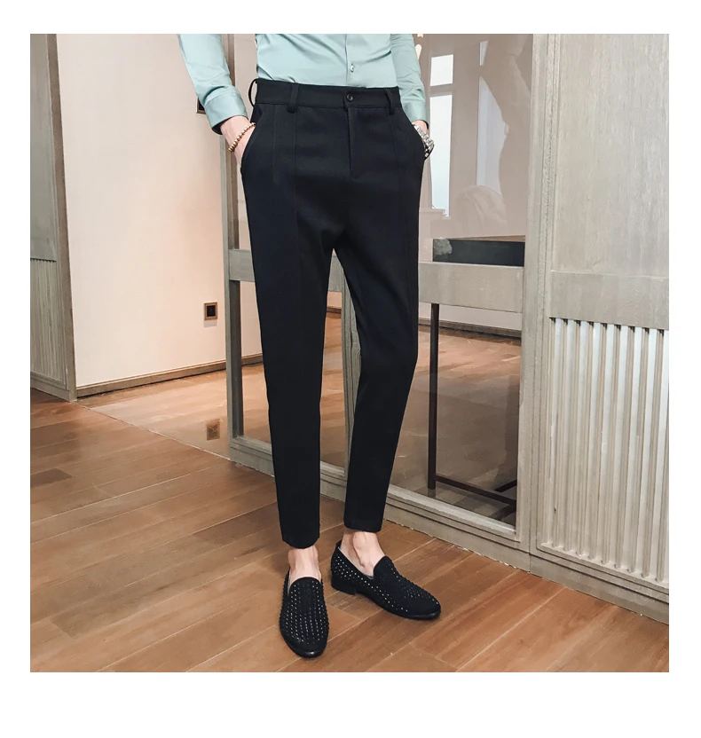 Новинка, весенние облегающие мужские Стрейчевые брюки, брюки для офиса, мужские брюки, мужские строгие брюки, брюки для мужчин