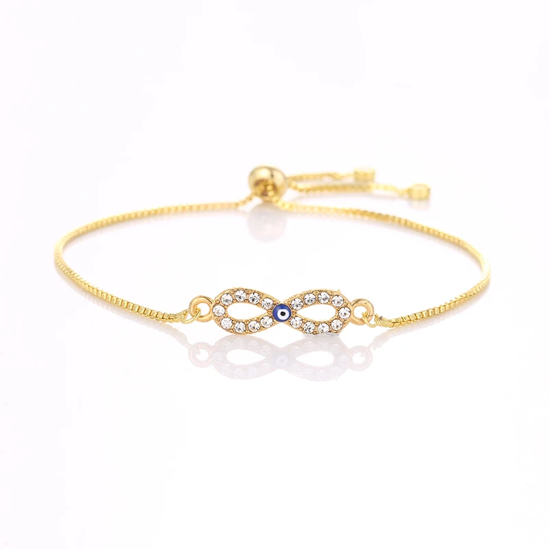 

Fashion digital 8 charm Turkey lucky eye adjustable bracelet female lover gift wholesale classic best-selling style
