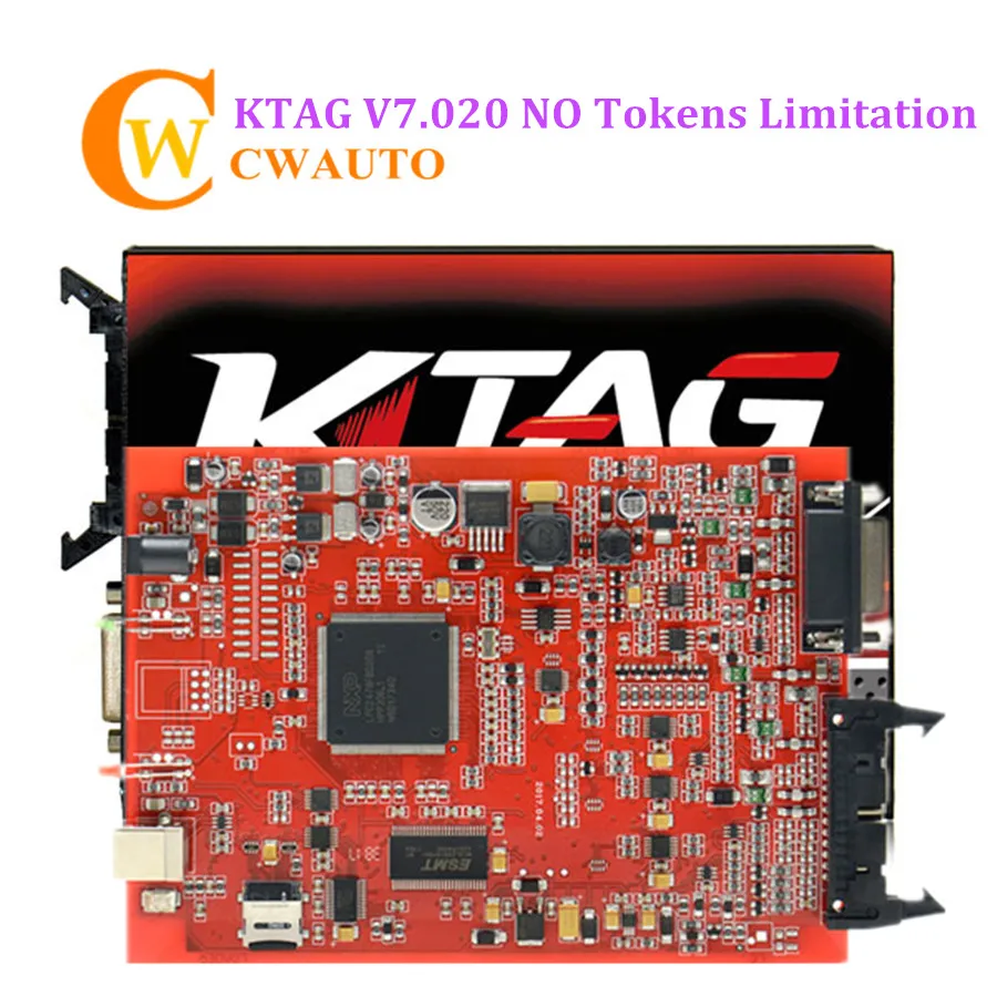 KTAG 7 020 Red PCB ECU Programmer K TAG v7 020 V2 23 Online Version No