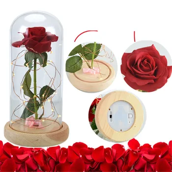 

Home Decoration Artificial Flowers Rosebud For Garden Crafts Decor Rose Flower In Glass Valentines Day Gift Wedding Decorations