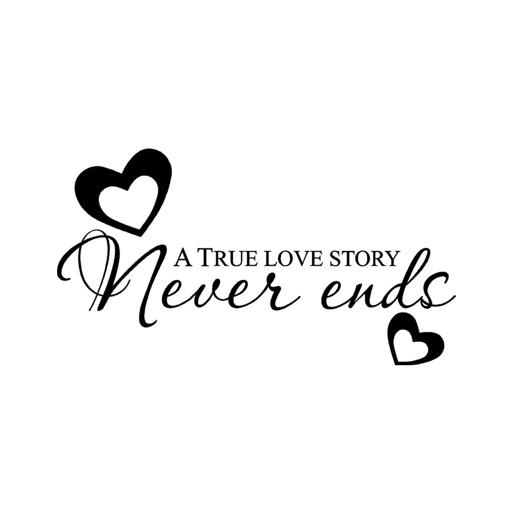 

KAKUDER Family Love Never Ends Wall Decal Wall Lettering Art Words Wall Sticker Home Decor Wedding Decor Living Room dropship508