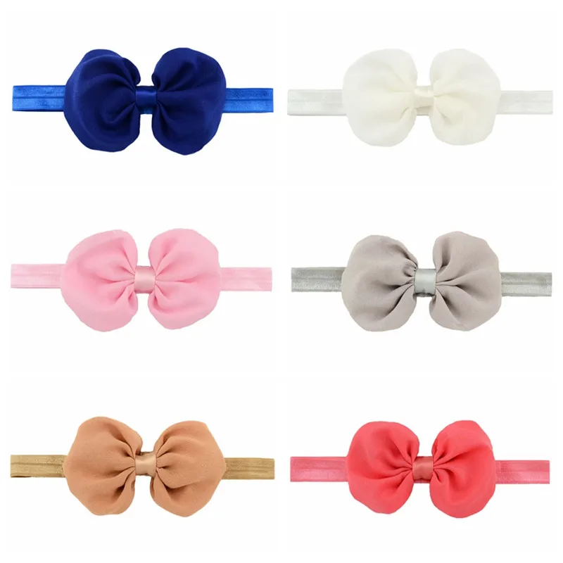 12Pcslot  Sweet Color Kids Bow Headband Silver Ribbon Bows with Thin Hairband Photography Props Girls Bow Tiara Headwrap (8)