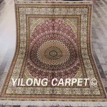Yilong 5'x7' Топ купола узоры чистый шелк ручной ковер ручной работы персидский шелковый ковер(SL109A5x7