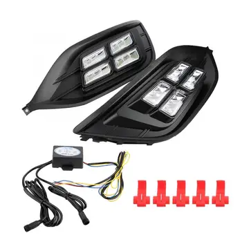 

running lights 1Pair Car Daytime Running Light Turn Signal 3-Color LED Fog Lamp for Buick Regal 2017-2018 Car Styling