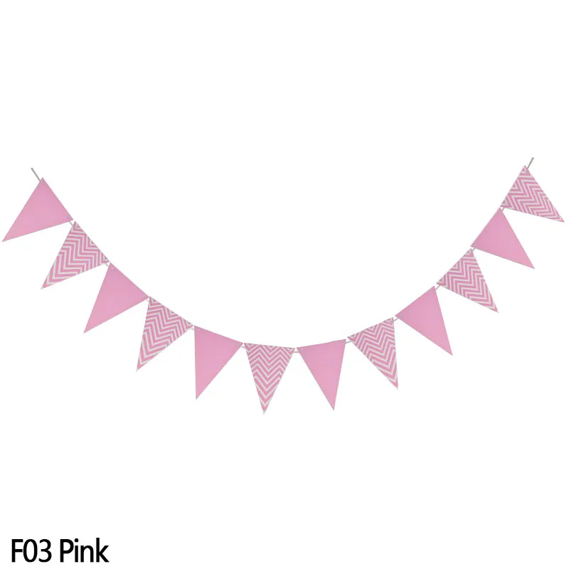 1set Paper Garland Happy Birthday Banners Hanging Bunting Wedding Decoration Photo Props String Flags Baby Shower Party Supplies - Цвет: Pink