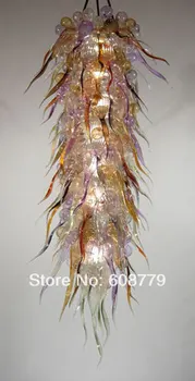 

Long Style Leaf Shape Murano Blown Glass Pendant Lamp Hotel Decoration