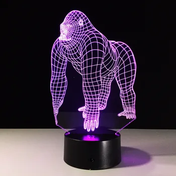 

3D Lamp 7 Color Gorilla Led Night Lamps for Kids Touch Led USB Table Lampara Lampe Baby Sleeping Nightlight 3d Lampe Led Usb