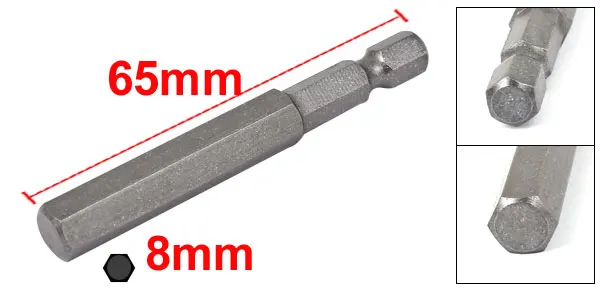 Uxcell 1/" шестигранный хвостовик 8 мм 10 мм 12 мм Магнитная Шестигранная головка отвертка бит 65 мм длина