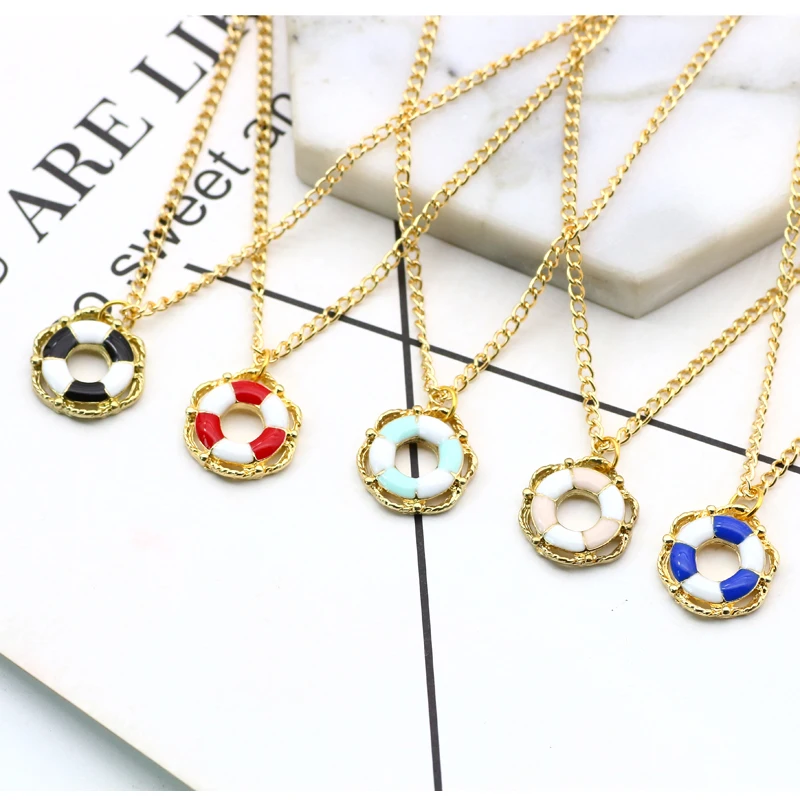 Trendy-Ocean-Journey-Lifebuoy-Pendant-Necklace-Women-Men-Enamel-Double-Color-Life-Buoy-Gold-Chain-Necklaces (4)