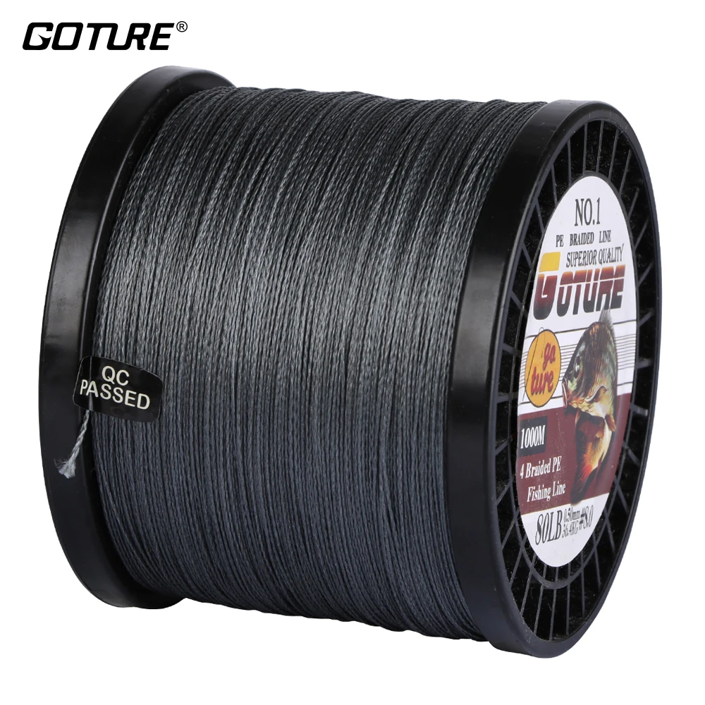 

Goture 1000M PE Braided Fishing Line Multifilament Line 4 Stands Line 16 20 23 27 31 37 40 42 45 47 50 65 80LB