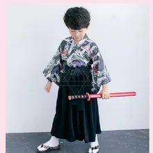 Кимоно для костюмированной вечеринки; детская одежда в японском стиле на Хэллоуин; кимоно для мальчика-подростка; банный халат; Y596