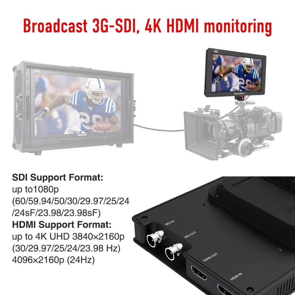 FEELWORLD Master Новая серия MA7S " накамерный полевой монитор 1920x1200 4K 3G-SDI HDMI вход/выход для вещания камеры DSLR