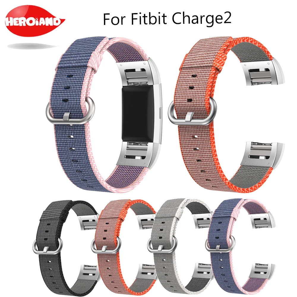 Fashion Colorful Nylon Watch Straps For Fitbit Charge 2 HR Strap Bands