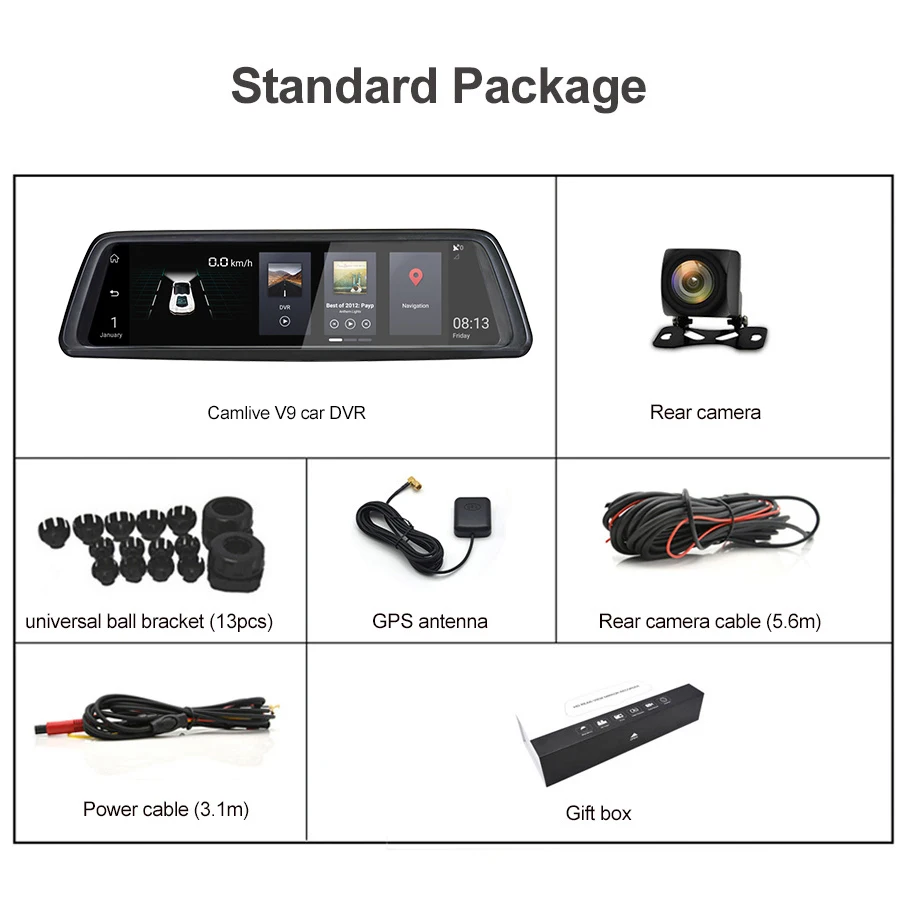 10 &quot4G ADAS RAM2GB ROM32GB dash камера двойная HD1080P gps navi Автомобильный видеорегистратор