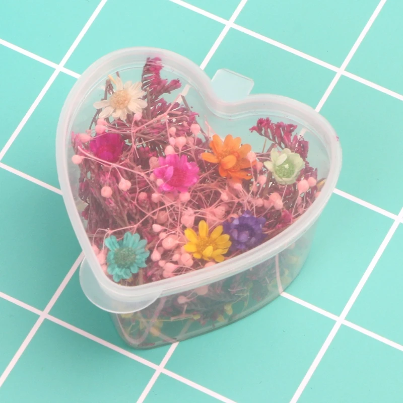 1 коробка сушеные цветы для украшения ногтей сохраненный цветок с коробкой в форме сердца DIY