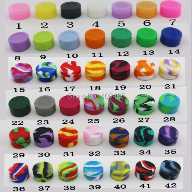 42 colors options for wax silicone jar
