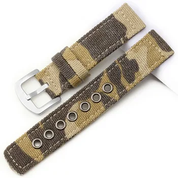 

Newest Fashion Washable Military Army Nylon Fabric Canvas Wrist Watch Band Strap18/20/22/24mm 4Color With Stainless Steel Buckle