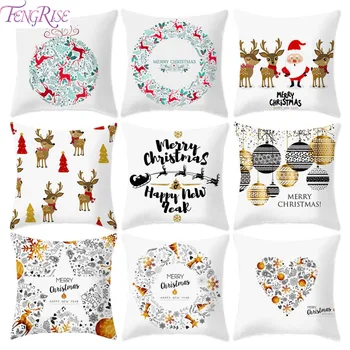 

FENGRISE Merry Christmas Pillowcase Decorations For Home Christmas Ornaments Pendant Xmas Navidad New Year 2019 Dropshipping
