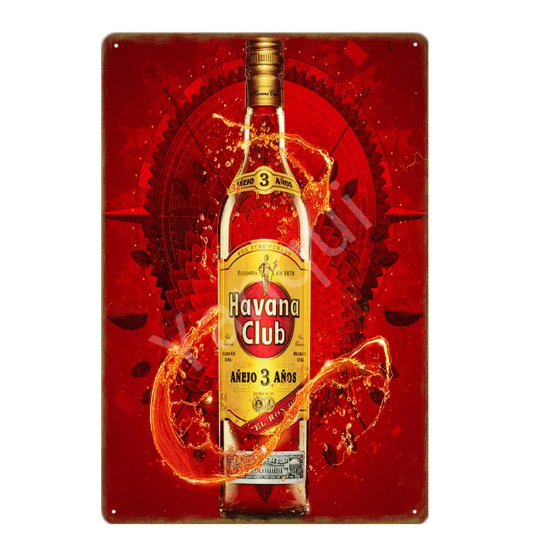 Гавана клуб пиво металлический плакат оловянные вывески настенная живопись доска для бара паба кафе домашний декор Винтаж Ретро железная пластина YN188 - Цвет: YB0136B