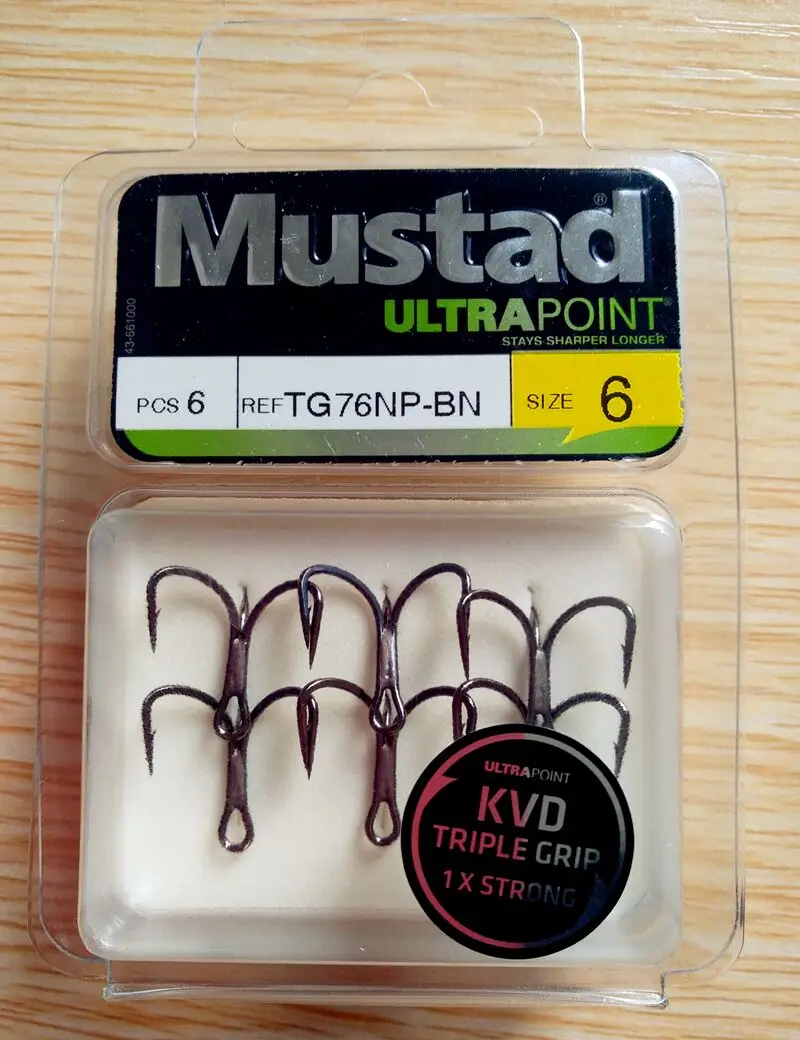 4 упаковки Mustad тройные Крючки KVD крючки обновления TG76NP-BN из высокоуглеродистой стали колючий крючок спичка кривошипная VIB приманка рыболовные снасти pesca