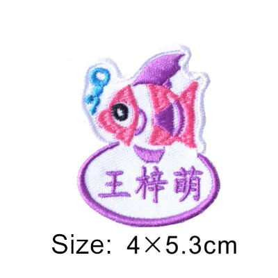 Customized Kids Name stickers Embroidery Iron Sewn on cloth patches Cartoon Characters - 6