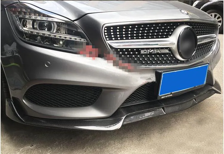 

NEW Carbon Fiber Front Lip Splitters Bumper Aprons Cup Flaps Spoiler For Benz W218 CLS63 AMG 2015 2016 2017 2018