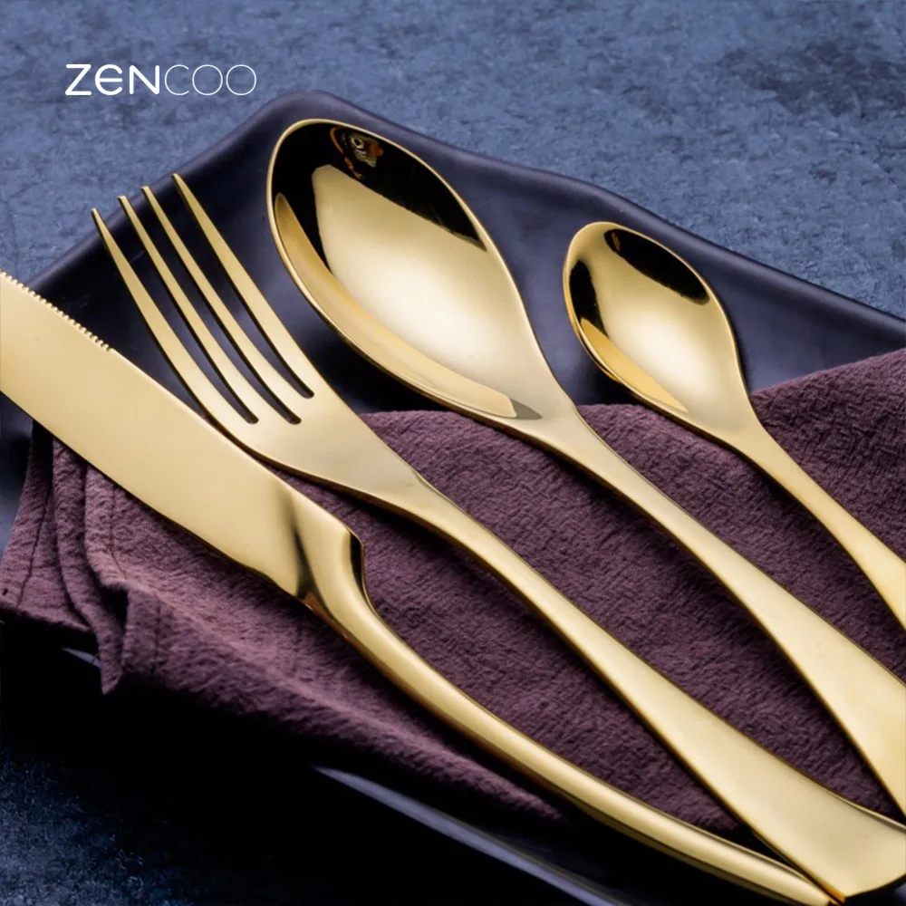 24pcs Premium Stainless Steel Flatware Set with Creative Steak Knife