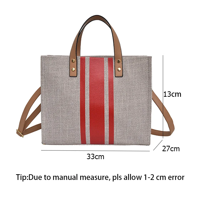 Women Patchwork Handbag INS Popular Female Holiday Canvas Bag Large Lady Korean Shopping Shoulder Bag Beach Fashion Bolsa SS7336 (6)