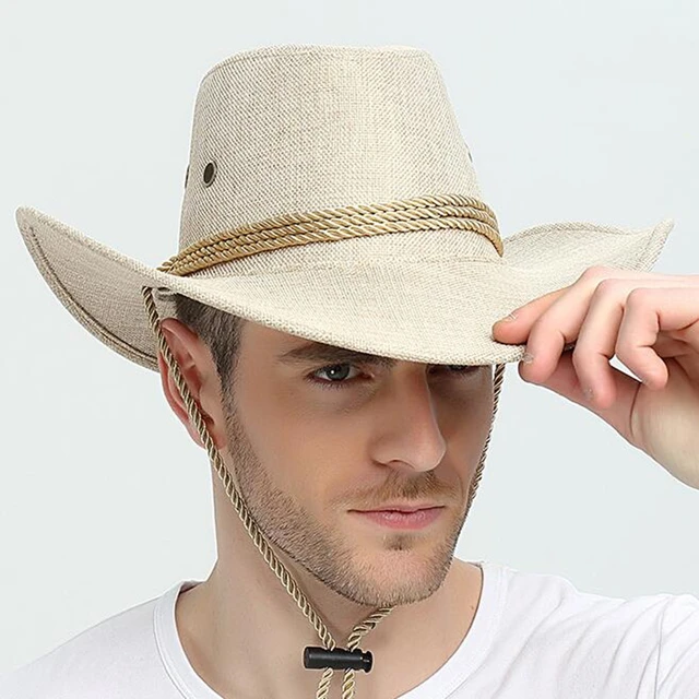 Western Cowboy Hat Man Summer Sunshade Fishing Cap Male Sun Protection  Anti-ultraviolet Breathable Climbing Outdoor Hats H7268 - AliExpress