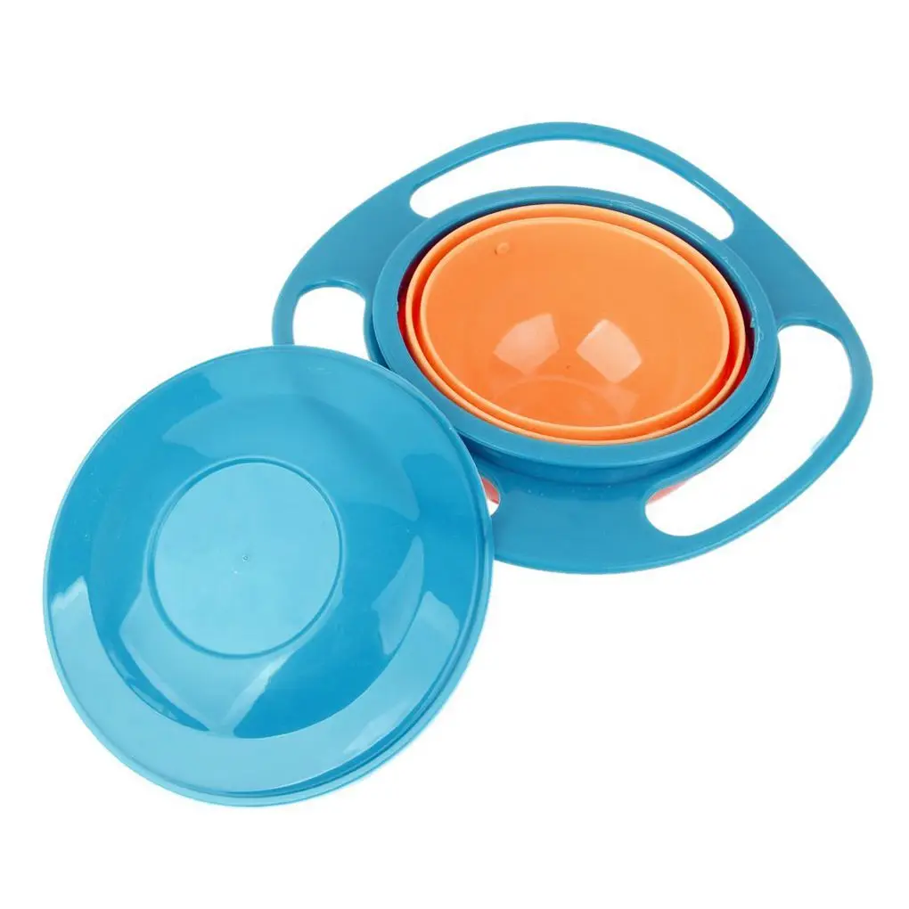 Non Spill Feeding Infant Gyro UFO Bowl 360 deg Rotating Baby Kids Avoid Food Spilling Baby Eat Toy Tool Flying Saucer Umbrella