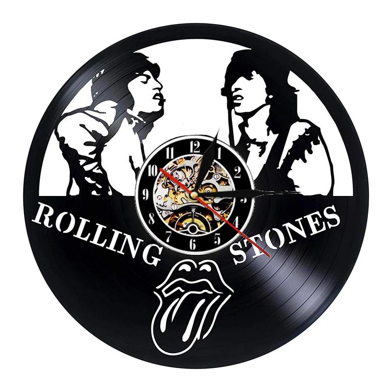Настенные часы Rolling Stone Rock Band, современный дизайн, часы с музыкальной виниловой пластинкой, подвесные настенные часы, домашний декор, подарок на день рождения - Цвет: 10