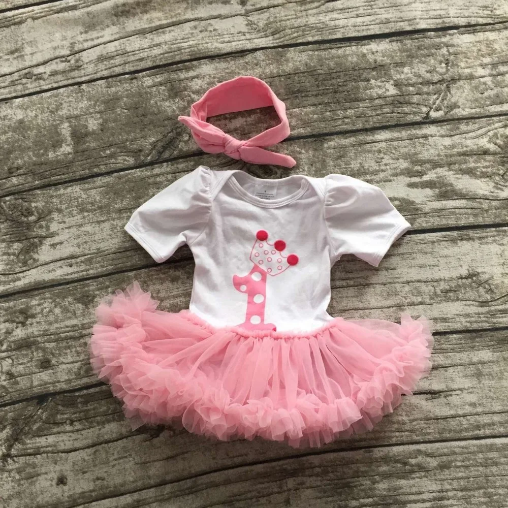 baby girls birthday tut romper 1st tutu romper with headband in Rompers from Mother & Kids on