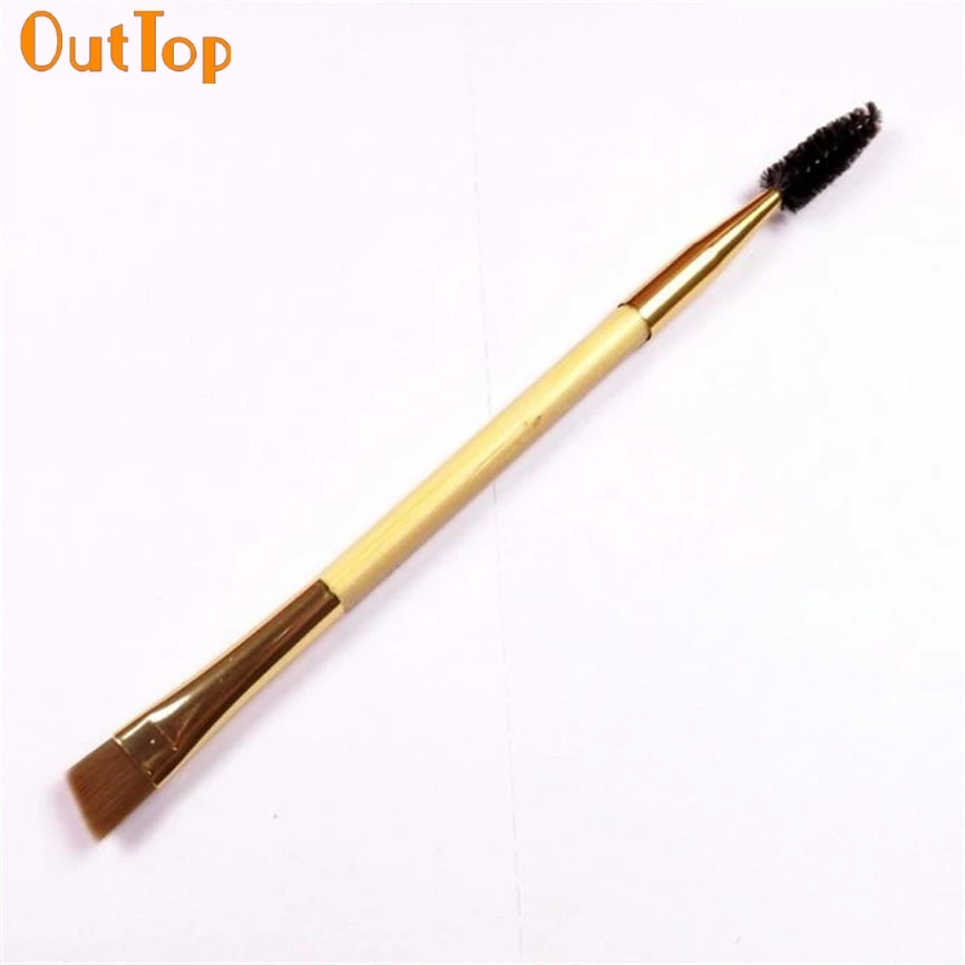 OutTop Colorwomen 1 шт. инструменты для макияжа бамбуковая Ручка Двойная кисть бровей