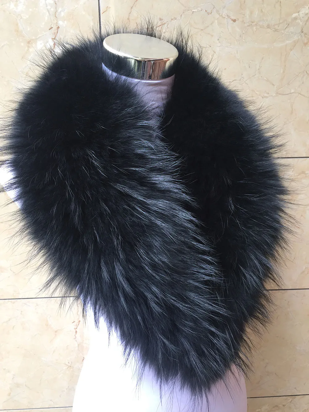 50cm Women Real Vulpes Lagopus Fox Fur Collar Real Fur Scarf Winter Warmer Neck