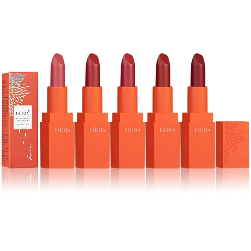 2019 Lipstick Matte Waterproof Velvet Lipstick 5 Colors Sexy Red Brown Pigments Makeup Matte Lipsticks 2019 Lipstick Matte Waterproof Velvet Lipstick 5 Colors Sexy Red Brown Pigments Makeup Matte Lipsticks