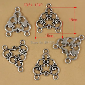 

(min order $10)free shipping 50pcs 64-1049 antiqued silver-plated alloy 2 hole earring hook earring charm jewelry finding