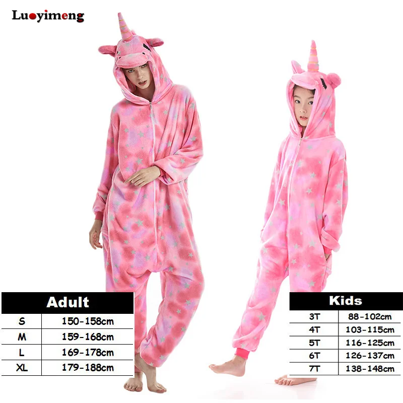 

Kigurumi Anime Unicorn Flannel Pajamas Women Cosplay Hooded Onesie Pyjamas Jumpsuit Kids Adult Cartoon Party Sleepwear Costumes