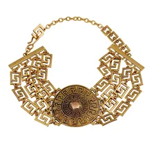 Винтажное большое массивное Ожерелье Из Сплава s готический панк металлический чокер ожерелье этническое ювелирное изделие женское Макси ожерелье