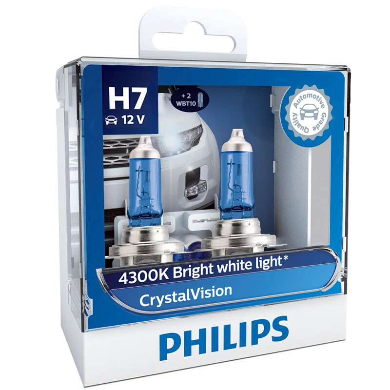 2X Philips H7 12 В 55 Вт PX26d 4300K яркий белый светильник с кристаллами, галогенный головной светильник, автомобильные лампы с 2x T10 лампами 12792CVSM