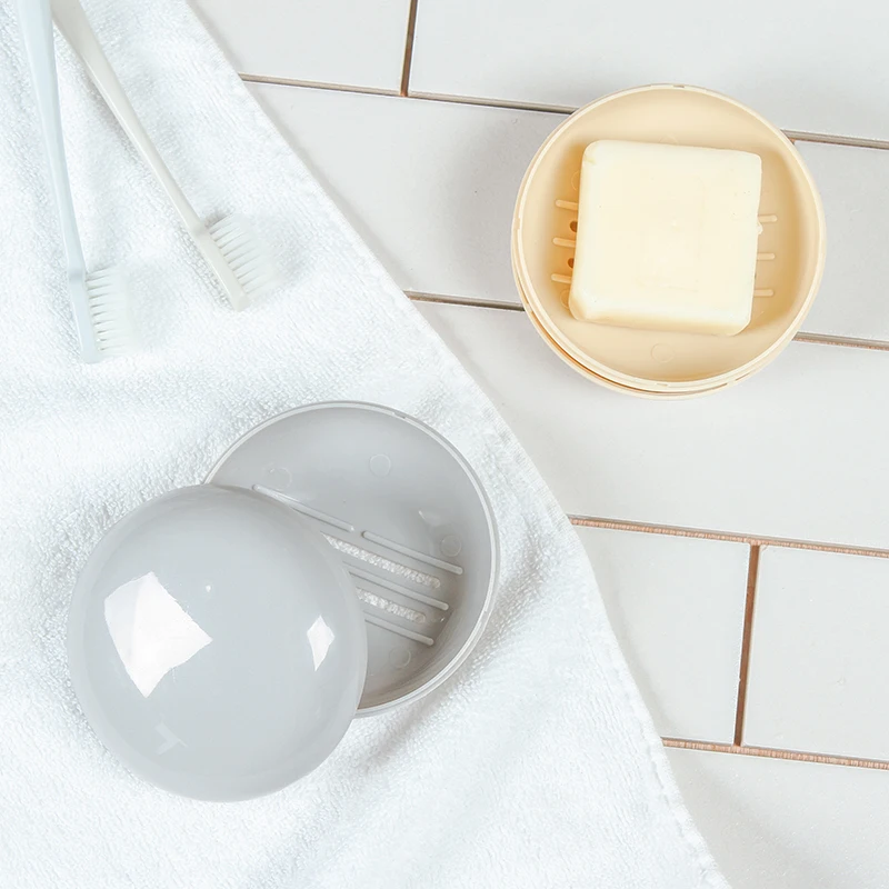 Plastic round Soap Dish Plastic Bathroom Creative draining soap holder