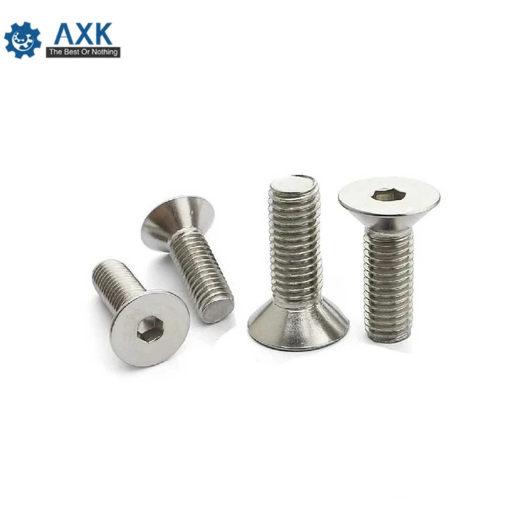 

10/50pc M2 M2.5 M3 M4 M5 M6 M8 304 A2 Stainless Steel GB70.3 Hexagon Hex Socket Head Flat Countersunk Allen Bolt Screw L=3-100mm