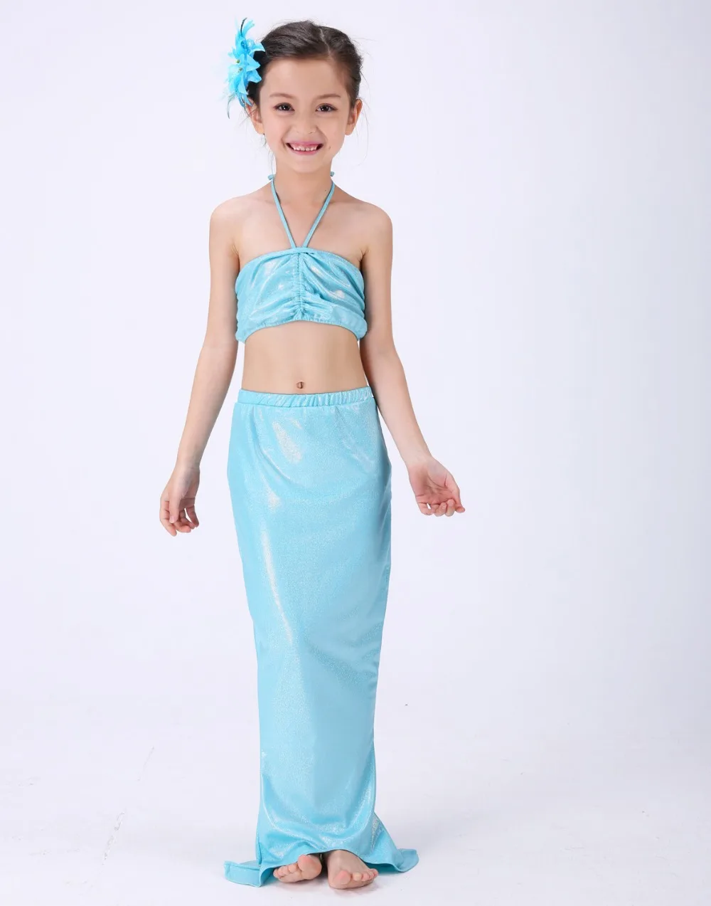 3 Pcs 3-12Y Lovely Baby Girls Children Mermaid Tail Princess Dress Split Swimsuit Costume Bikini Swimwear Bathing Suit Costume (18)