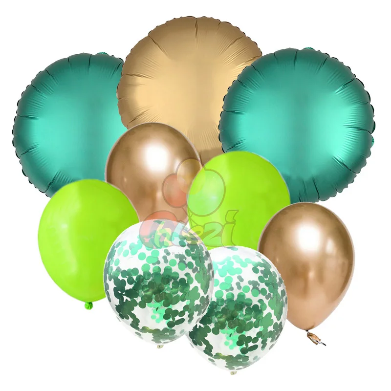 9 шт. 18 дюймов металлическое сердце конфетти для воздушного шара латексные шары на день рождения вечерние принадлежности Свадебный декор юбилей globos подарки для девочек - Цвет: Round 6
