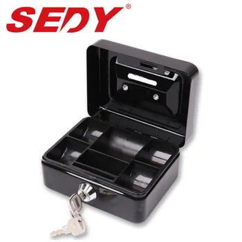 

2020-Stainless Steel Petty Cash Money Box Stainless Steel Security Lock Lockable High Quality Metal For Home Office Safe 2 Keys